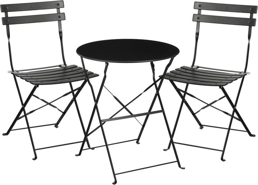 Mica Decorations Tuinsets Laurence 60x60x71 cm Staal Zwart