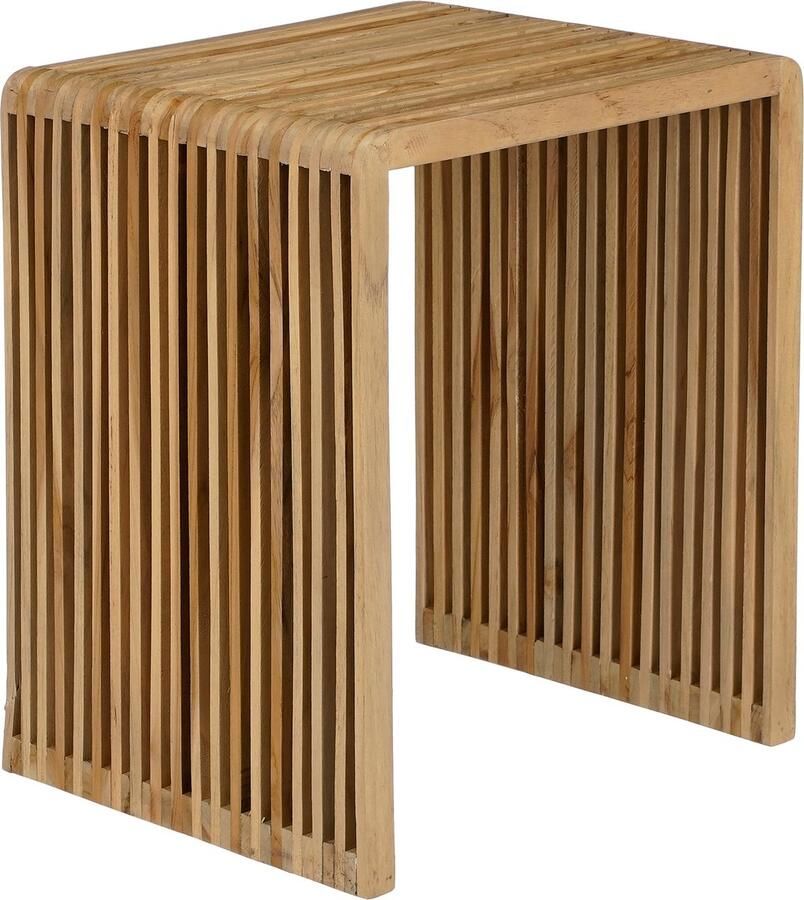 Mica Decorations Yonker Bijzettafel Set van 3 L44 x B34 x H50 cm Gerecycled Hout Bruin - Foto 2