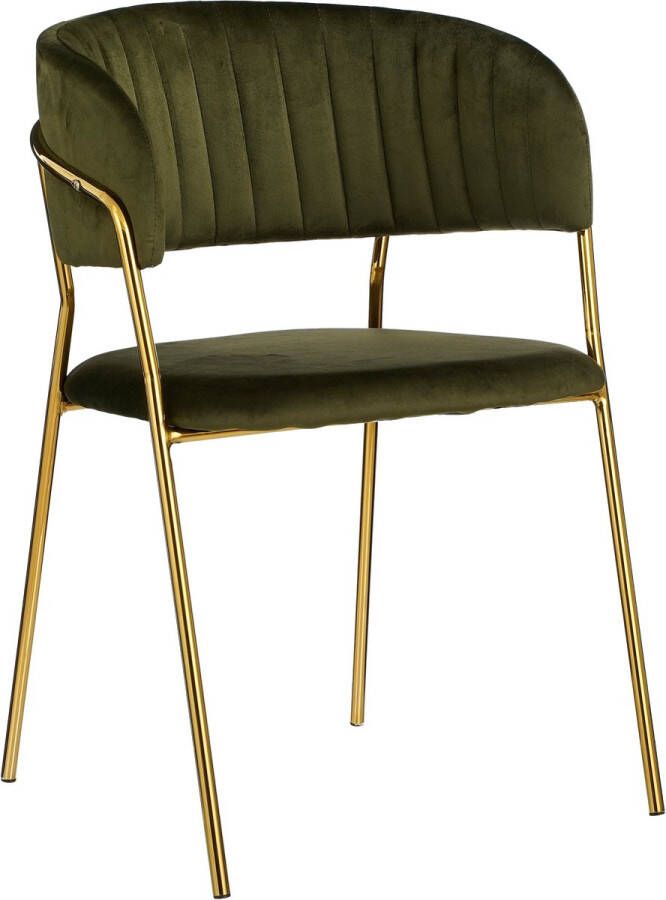 Mica Decorations Moony Eetkamerstoel Velvet Donkergroen
