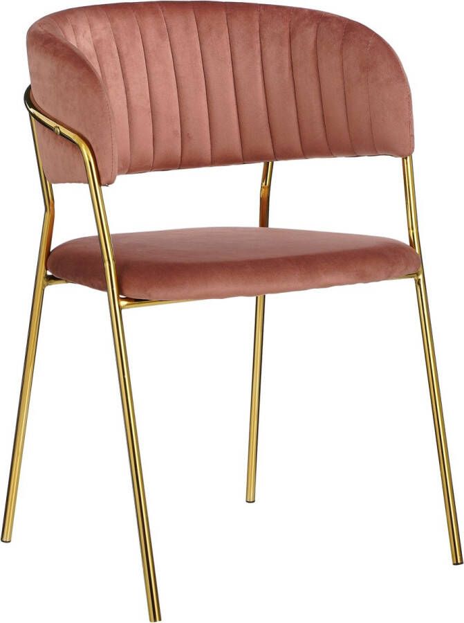 Mica Decorations Moony Eetkamerstoel Velvet Roze