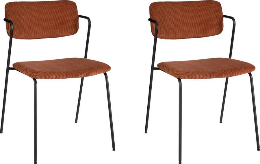 Mica Decorations Nanet Eetkamerstoel Set van 2 Bruin