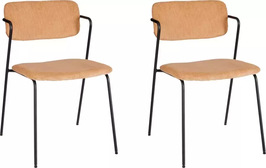 Mica Decorations Nanet Eetkamerstoel Set van 2 Velvet Lichtbruin