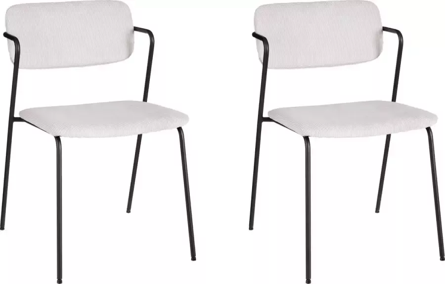 Mica Decorations Nanet Eetkamerstoel Set van 2 Velvet Zilver