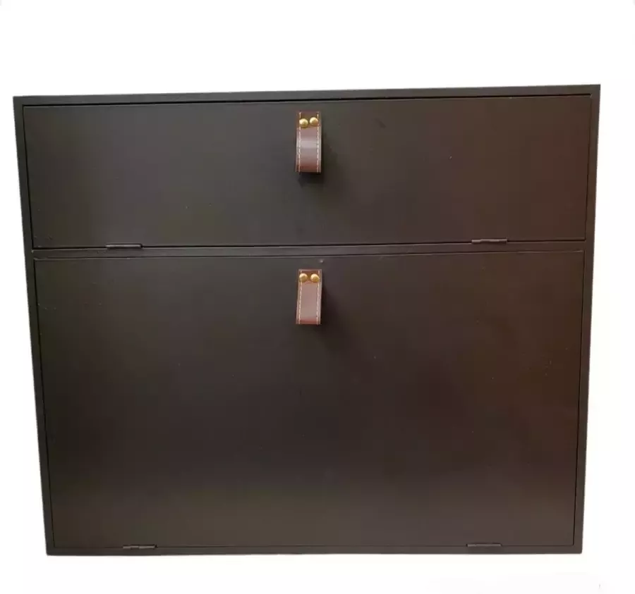 Mica Decorations Wandkast Cabinet zwart L58 x B18 x H48cm