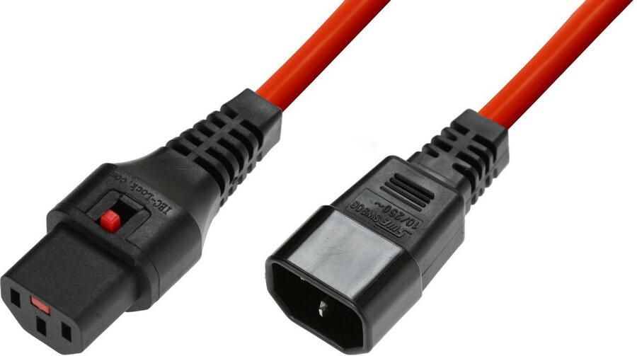 Microconnect MC-C13C14LOCK-2M electriciteitssnoer Rood C13 stekker C14 stekker