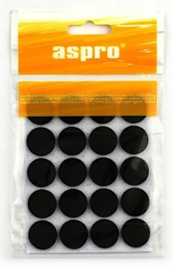 Midas Zelfklevende viltglijders zwart diameter 20mm 20 st