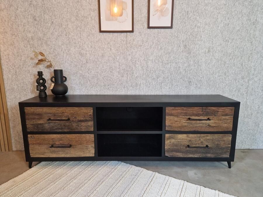 Mijn Stijl Wonen Tv meubel met Eikenhouten Lades 180x35x59cm