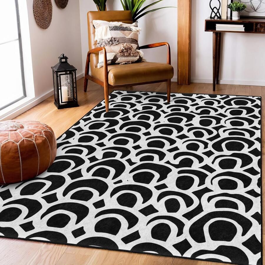Mila Home Abstract Gebied Rechthoek Tapijt|Kleurrijk Vormen Soft Color Tapijt|Antislip Tapijt|Klassiek Tapijt Decor|Woonkamer Tapijt Modern Tapijt|Luxe Tapijt 860