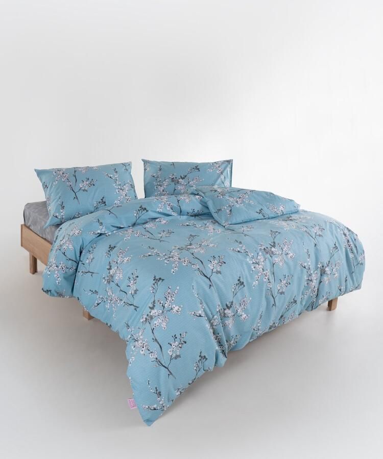 Mila Home Wild Blossom Blue Floral Design Blue Duvet Cover Set – Soft Multicolor 100% Cotton Ranforce Double Size Bed Linen Set Wild Blossom Blue Floral Design Blue Dekbedovertrekset Zacht veelkleurig 100% katoen Ranforce tweepersoonsbedlinnenset