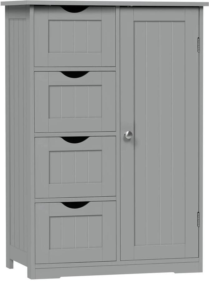 Mila Shop Badkamermeubel Badkamerkast Wastafelmeubel Kledingkast 4 lades en 1 deur Hout 30x56x82cm