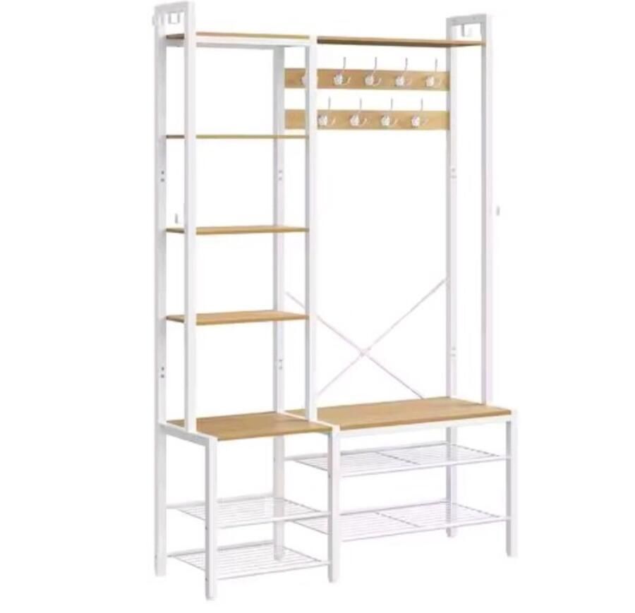 Mila Shop Kapstok Kledingkast Bank Kledingkast organizer Schoenen rek Met opbergruimte 40x120x190cm - Foto 2