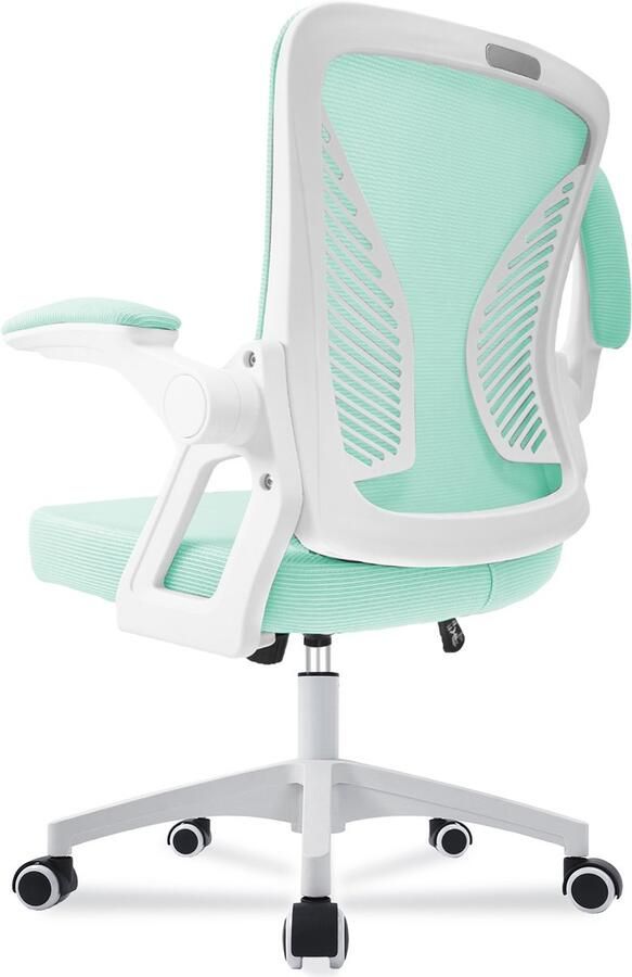 Milacyee Bureaustoel Ergonomische Bureaustoel – Verstelbare Gaming Computerstoel met Mesh Rug & Lendensteun – 90° Opklapbare Armleuningen – Directiestoel met Stille Wieltjes – Tot 150 kg Belasting groente Geschikt voor thuiswerk en kantoor