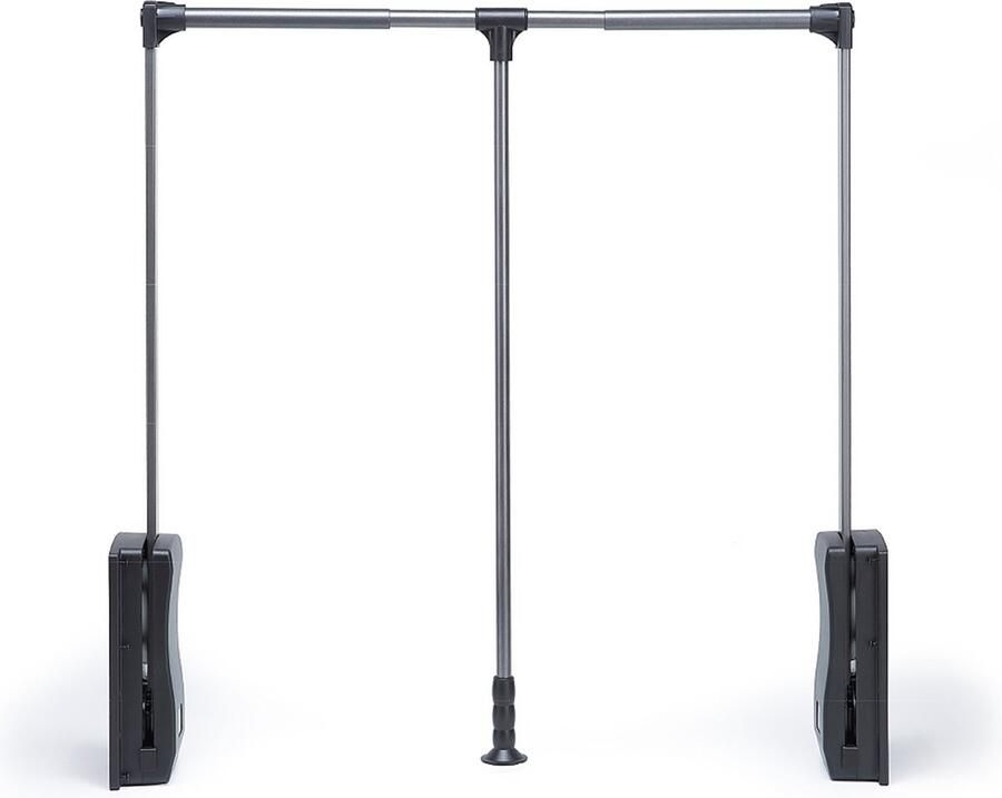 Milano Luxurious Kledinglift Kledingroede Kledingstang extra stevig verstelbare garderobelift Zwart Chroom 45 tot 60cm Breed Draaggewicht tot 15kg