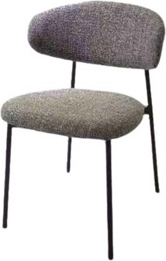 Milano the label Eetkamerstoel Angelo set van 2 Grijs Bouclé