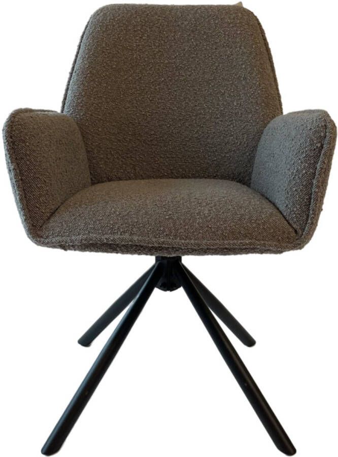 Milano the label Eetkamerstoel “Chiara set 2 grijs bouclé