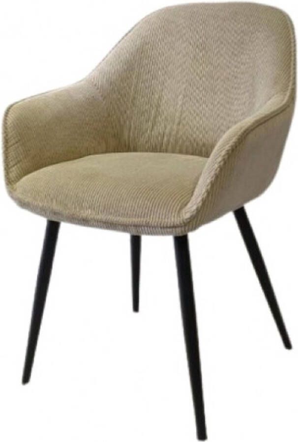 Milano the label Eetkamerstoel Piro- set van 2 Beige Rib