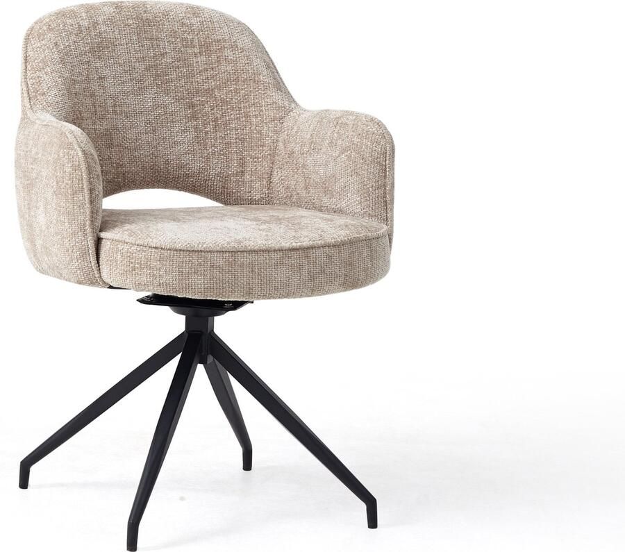 Milano the label Eetkamerstoel Mauro set van 2 Taupe