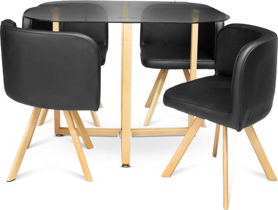 Milton & Oldbrook Eetkamerset 5-delig Sofia Eettafel Met 4 Stoelen Hout