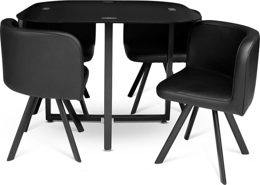 Milton & Oldbrook Eetkamerset 5-delig Sofia Eettafel Met 4 Stoelen Zwart