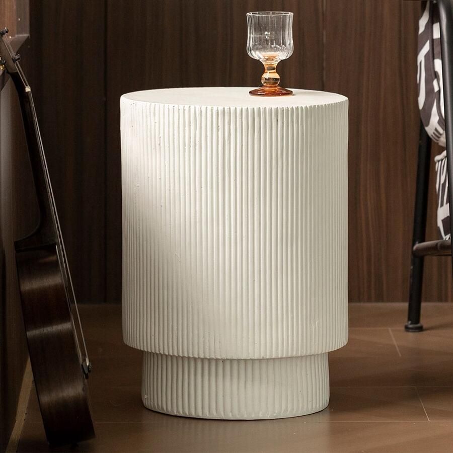 Milton & Oldbrook Bijzettafel Composiet Ø 34 cm Haslev Wit