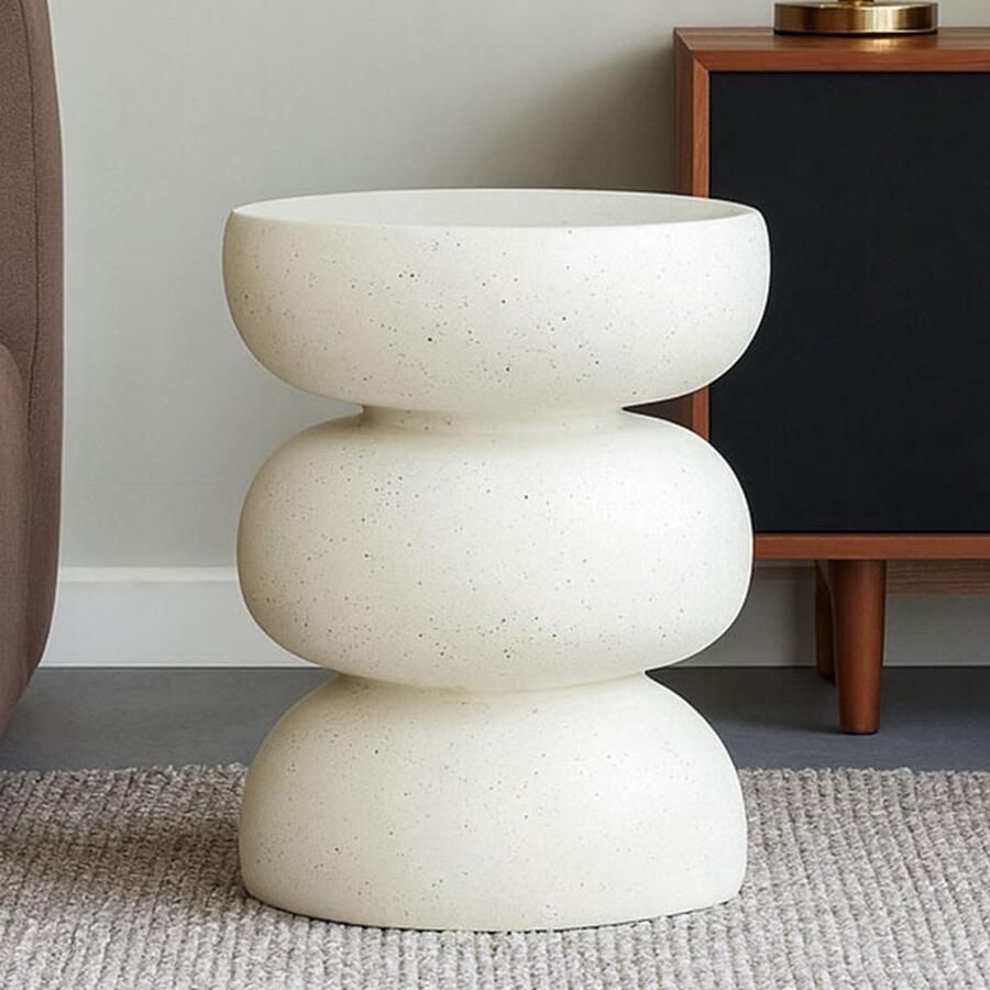 Milton & Oldbrook Bijzettafel Composiet Ø 36 cm Varde Terrazzo