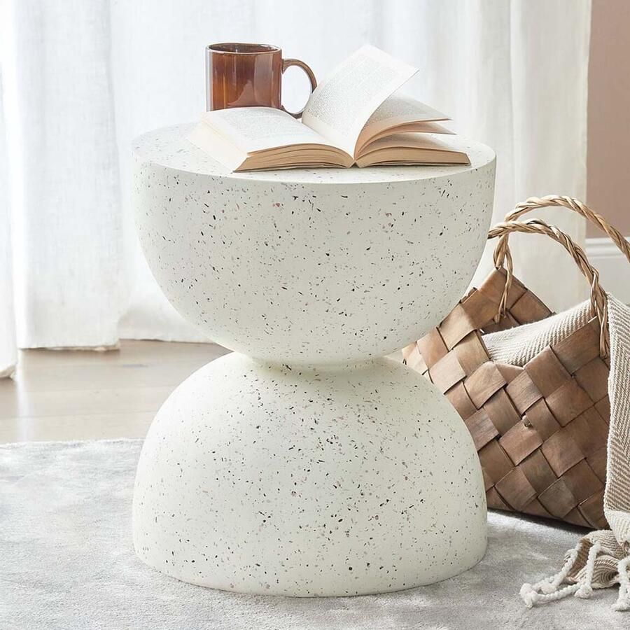 Milton & Oldbrook Bijzettafel Composiet Ø 40 cm Farum Wit