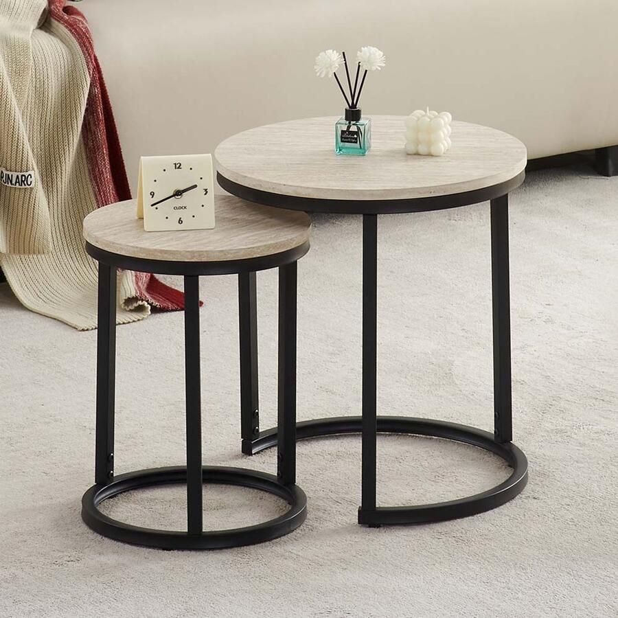 Milton & Oldbrook Bijzettafel Set Skara Travertin