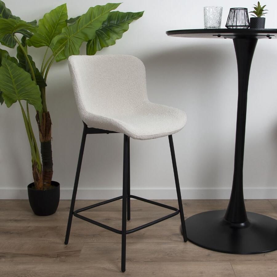 Milton & Oldbrook Bouclé Lage Barkruk Brighton Ecru