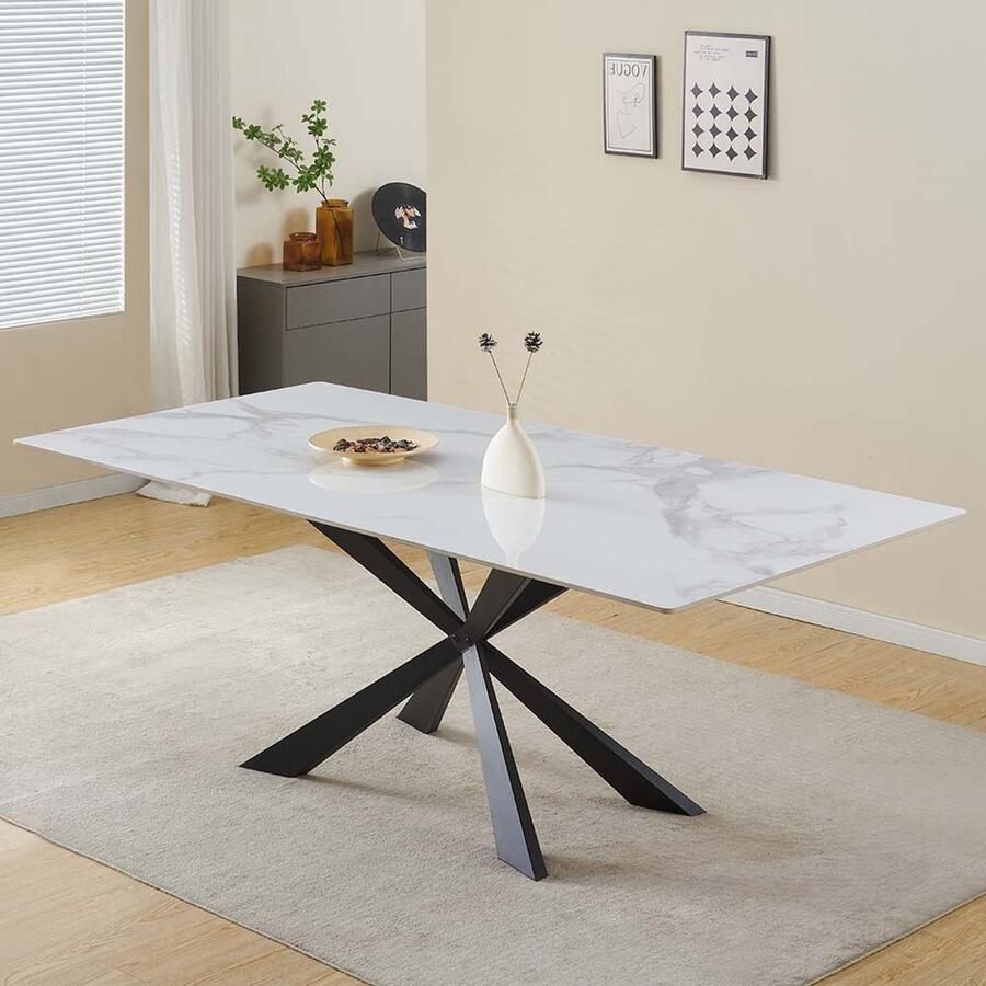 Milton & Oldbrook Eettafel 180 cm Zamora Marmer Wit