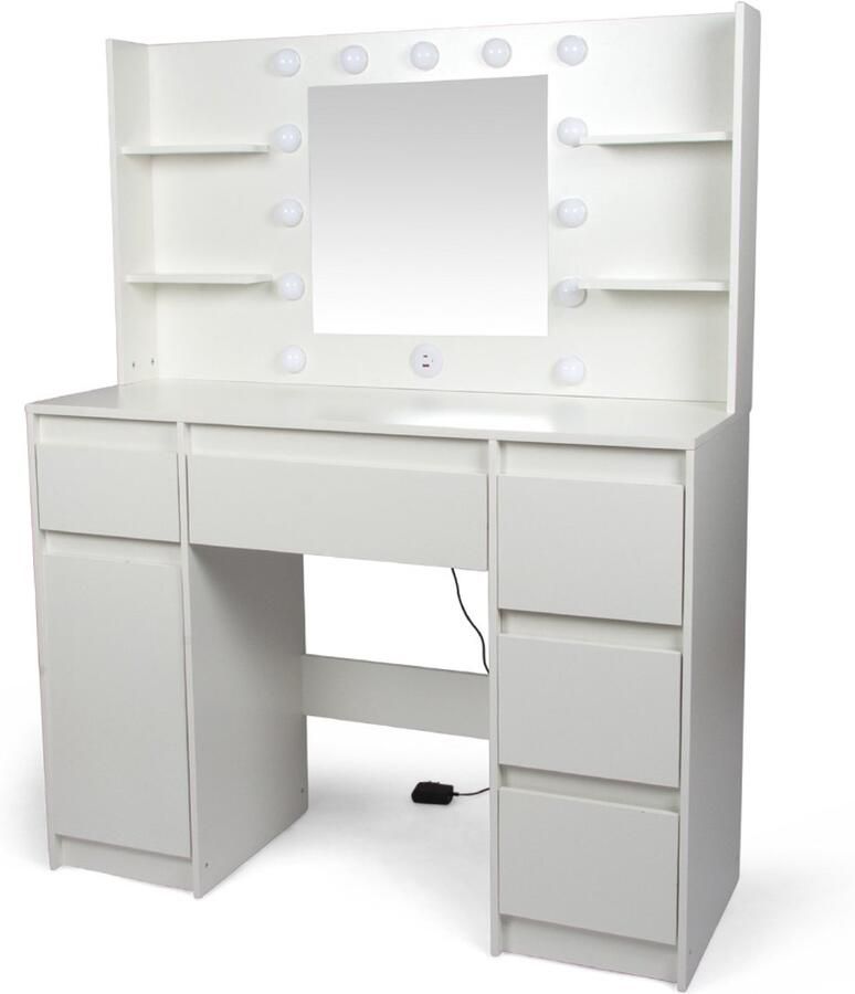 Milton & Oldbrook Kaptafel met LED-verlichting Nora Wit