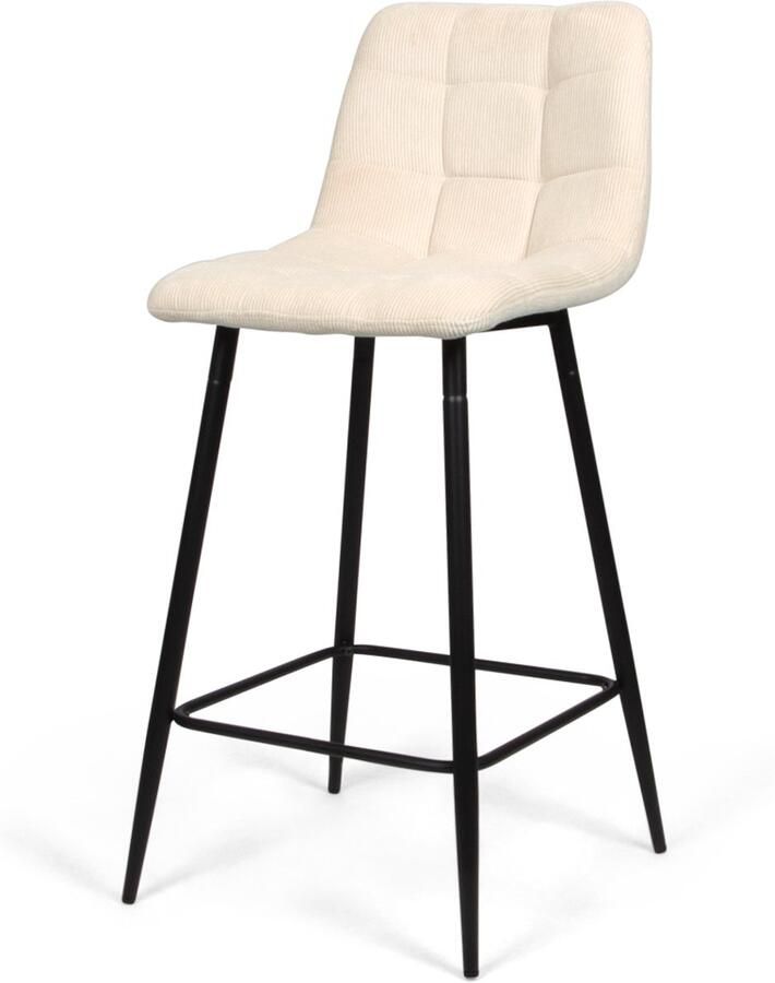 Milton & Oldbrook Ribstof Lage Barkruk Berlin Beige