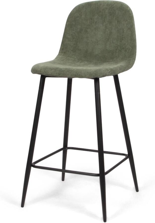 Milton & Oldbrook Ribstof Lage Barkruk Milan Groen