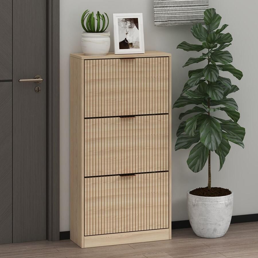 Milton & Oldbrook Schoenenkast Lucca – 3 Niveaus Beige