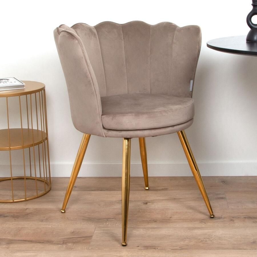 Milton & Oldbrook Velvet Eetkamerstoel Andria Beige