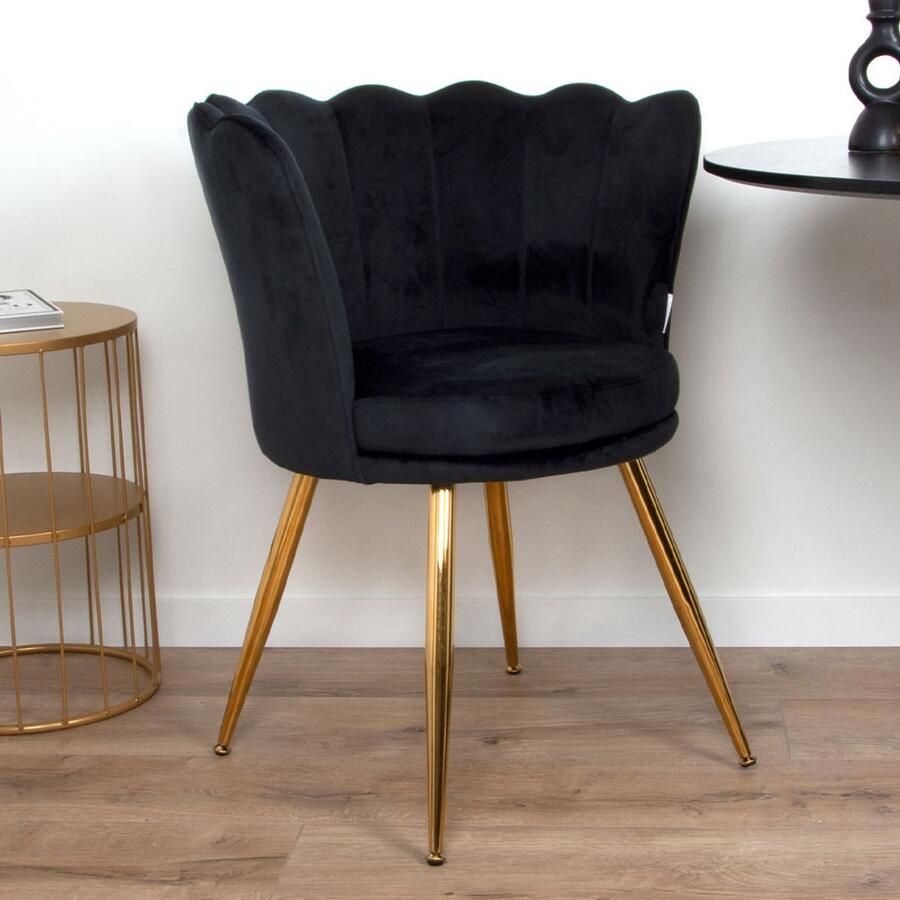 Milton & Oldbrook Velvet Eetkamerstoel Andria Zwart