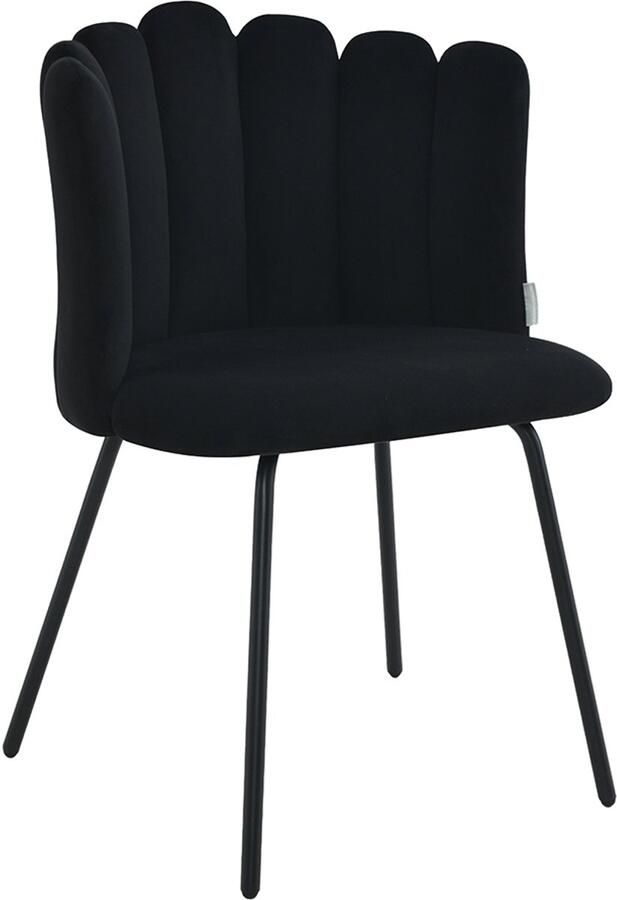 Milton & Oldbrook Velvet Eetkamerstoel Julfa Zwart