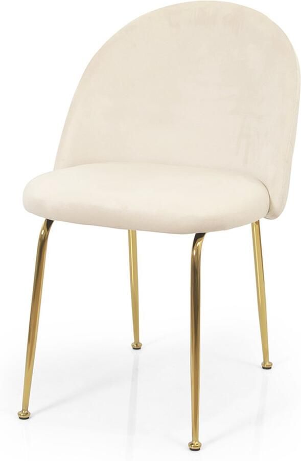 Milton & Oldbrook Luxor Eetkamerstoel Velvet Beige 4 Stuks - Foto 2