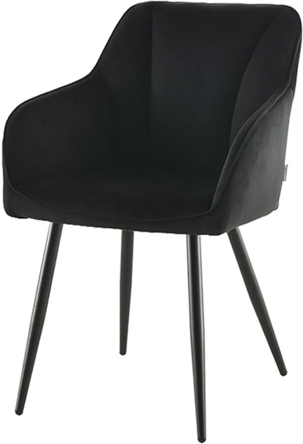 Milton & Oldbrook Velvet Eetkamerstoel Nivala Zwart