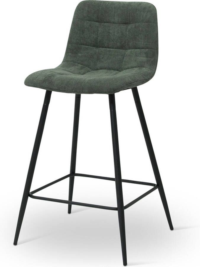 Milton & Oldbrook Ribstof Lage Barkruk Berlin Groen