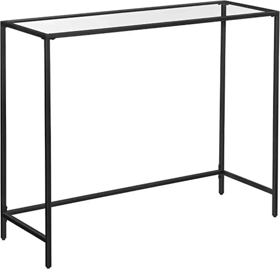 MINA Bijzettafel Wandtafel Glazen Tafel Metalen Frame Gehard Glas