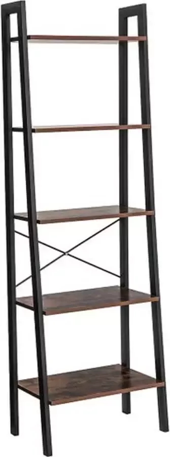 MINA Boekenkast Ladderplank met 5 niveaus metalen frame Industrieel design