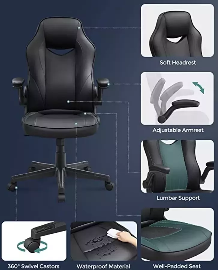 MINA Bureaustoel Computerstoel in Hoogte Verstelbaar Belastbaar tot 150 kg