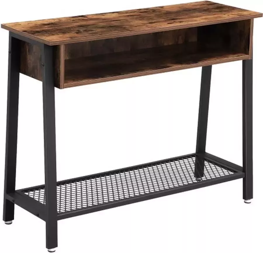 MINA Consoletafel Haltafel Stabiele console Dressoir met roosterplank en open vak