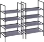 MINA Schoenenrek met 4 planken Set van 2 Schoenenrek metalen frame - Thumbnail 1