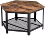 MINA Vintage salontafel met metalen frame en gaasplank zeshoekig - Thumbnail 1