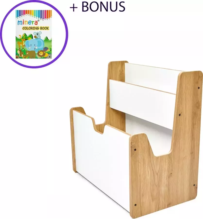 Minera De kids Crane Montessori Boekenkast kind Boekenkast kinderkamer Speelgoedkast Boekenkastje Boekenkast voor kinderen Stevige Boekenkast Opbergkast Speelgoed