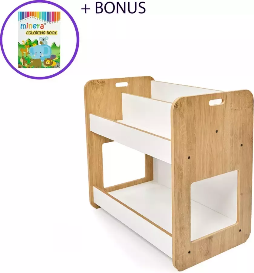 Minera De kids Dove Montessori Speelgoedkast Kinder boekenkast Kinderkamer boekenrek Opbergkast Boekenkastje Opbergkast voor kinderen Boekenrek Opbergkist Speelgoed