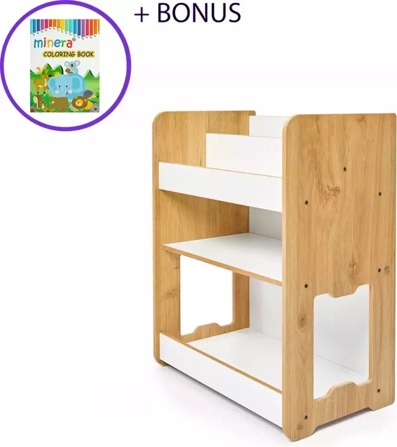 Minera Seagull Montessori Speelgoedkast Kinder boekenkast Kinderkamer boekenrek Opbergkast Boekenkastje Opbergkast voor kinderen Boekenrek Opbergkist Speelgoed
