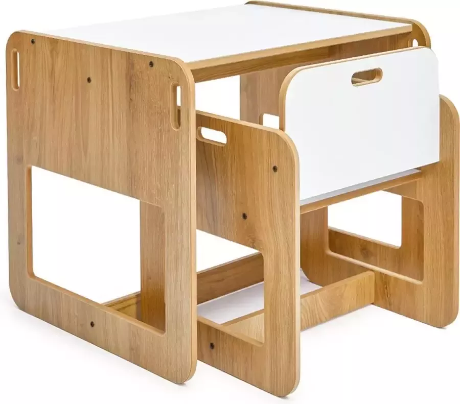 Minera Eethoeken set kinderen Montessori Kinderstoel Kindertafel en 1 Stoeltjes Montessori Kindertafel Peuters tafel Speeltafel voor Kinderen -Activiteiten Tafel Zitgroep kindertafel set voor 1 tm 5 jaar Dove 1 Kindermeubels