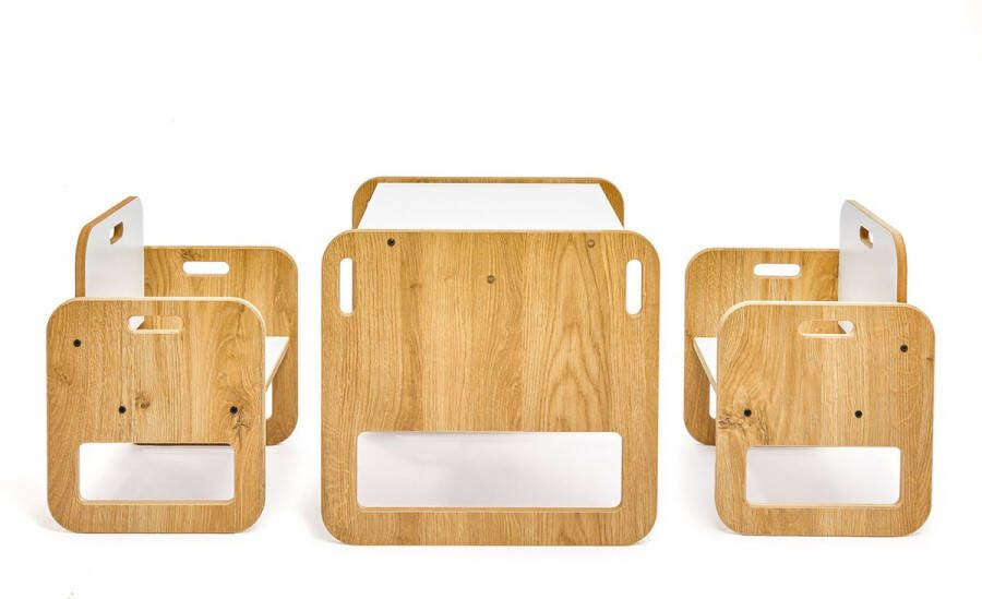 Minera Sparrow Montessori Kinderstoel Kindertafel met 2 Stoelen Eethoeken Activiteiten Tafel Speeltafel voor Kinderen Peuters tafel Kindertafel 0 tm 2 jaar eethoek Kinderstoel